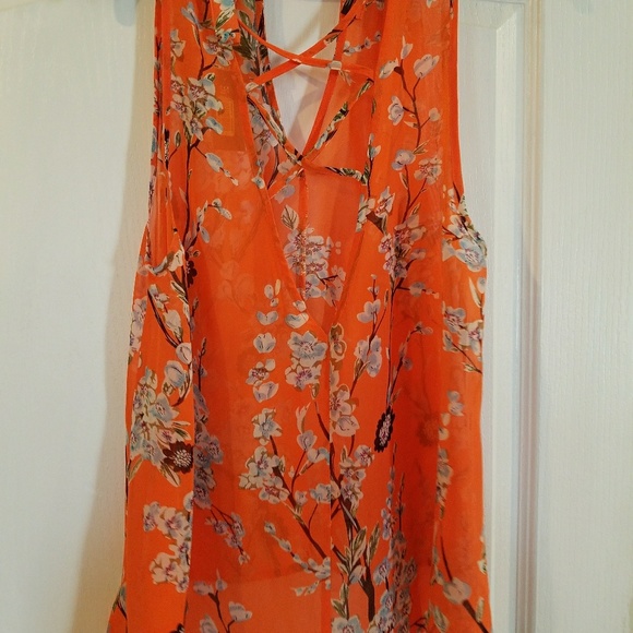 NWT Miss Me sheer floral print top - Picture 3 of 4